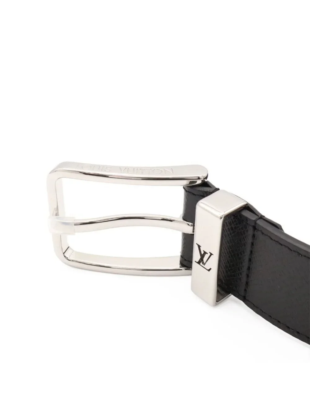 Louis Vuitton Taiga Belt Pont Neuf 35 Noir Black Silver 90